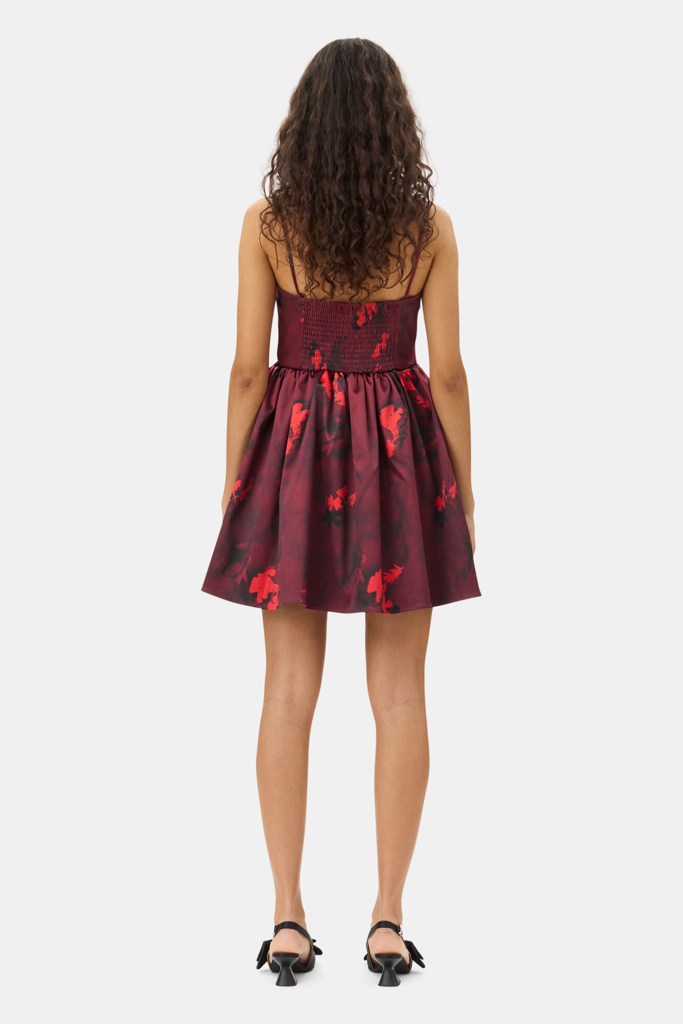 ganni double satin dress Printed Double Satin Corset Mini Dress
