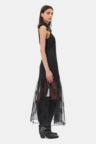 Ganni Fringe Organza Long Dress