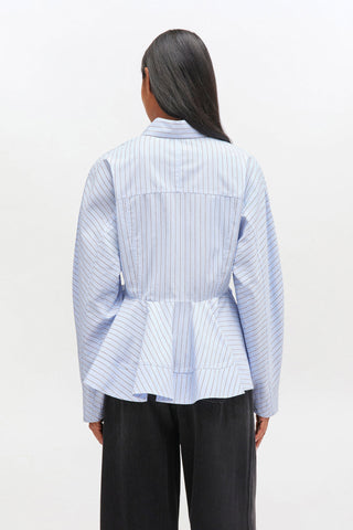 Ganni Stripe Peplum Shirt