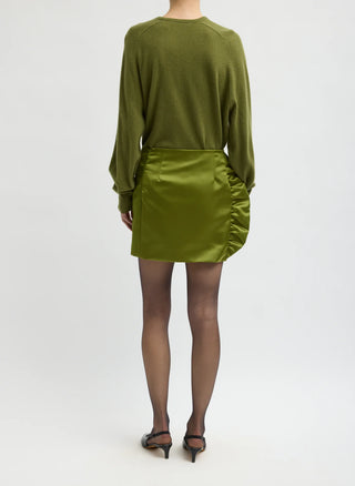 Tibi Satin Ruffle Skirt
