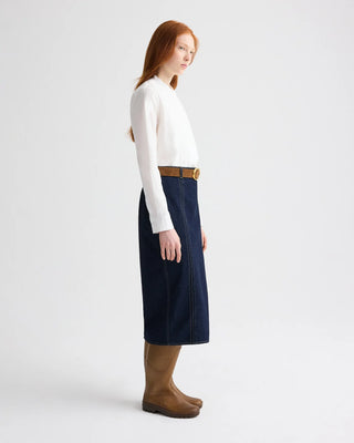 TWP Denim Seamed Skirt