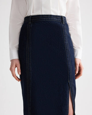 TWP Denim Seamed Skirt