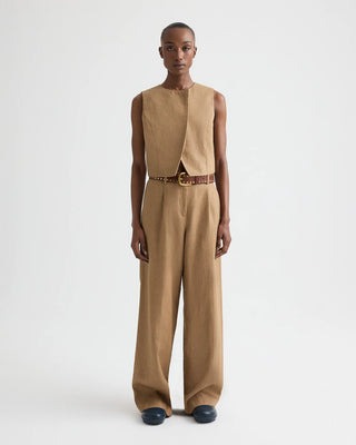 TWP High Neck Hidden Placket Vest