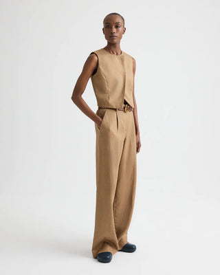 TWP High Neck Hidden Placket Vest