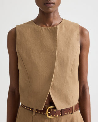 TWP High Neck Hidden Placket Vest