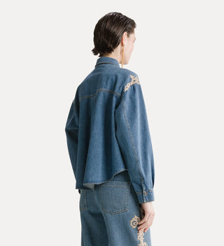 Forte Forte Indigo Embroidered Shirt