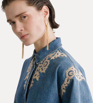 Forte Forte Indigo Embroidered Shirt