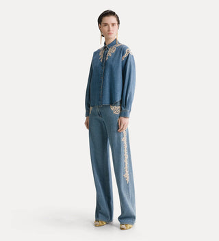 Forte Forte Indigo Embroidered Shirt