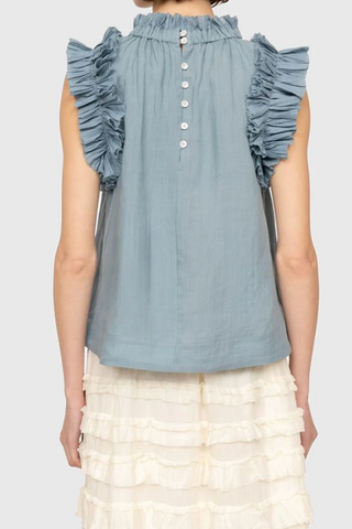Sea Anise Flutter Sleeve Top