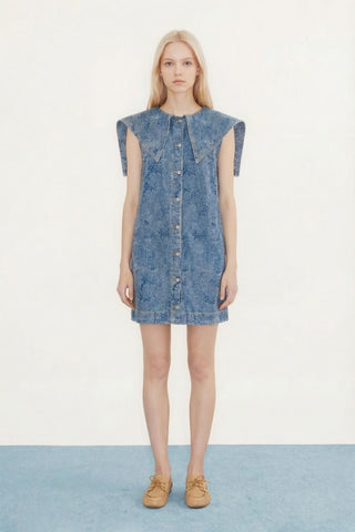 The Tiny Big Sister Lace Denim Dress