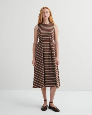 Kowtow Tank Swing Dress - brown-stripe - M