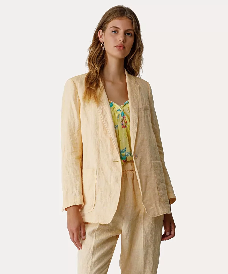 come the wind is strong drain Forte Forte Oversized Slub Linen Jacket, Avorio | Aria Online
